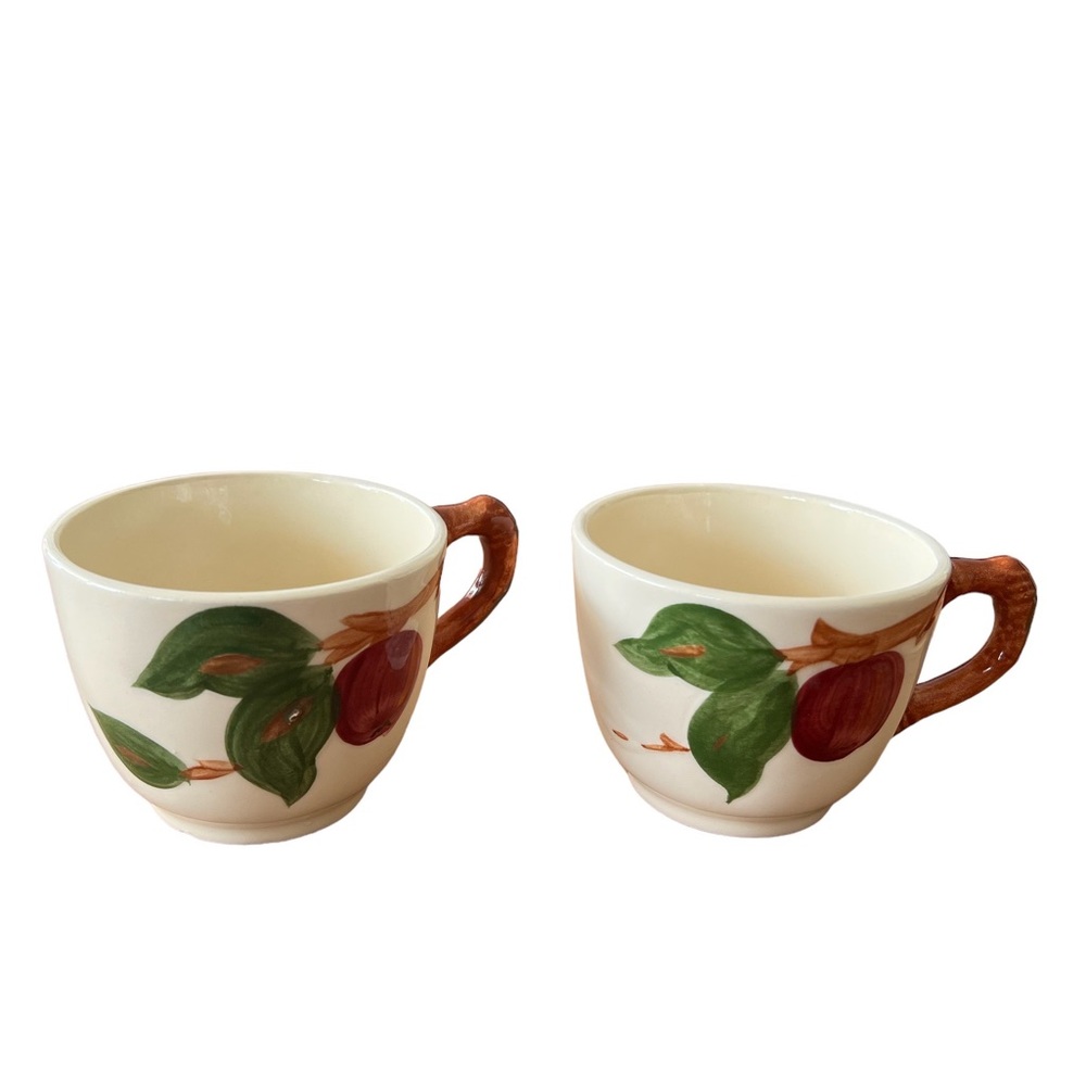 Vintage Franciscan, Apple pattern, Set of Two, coffee cups or flat cups..